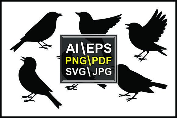 Download Silhouettes Birds in Different Poses - Premium Resources