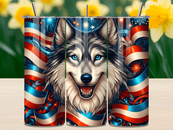 Download Blue Eyes Husky July 4th Tumbler Wrap - July 4th tumbler Collection